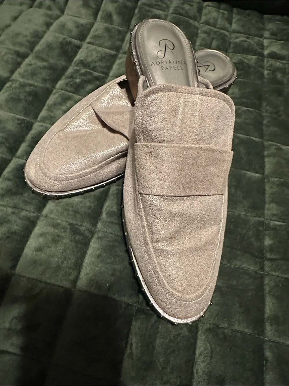 Adrianna Papell Gold Glitter Slip-On Loafers